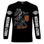 Harley Davidson, Eagle, men's long sleeve t-shirt, 100% cotton, S to 5XL
